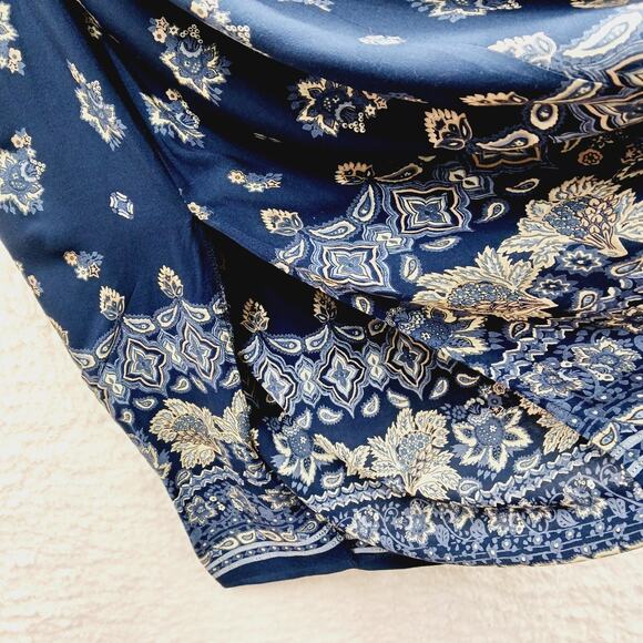 Skirt Maxi ID Distinctions Navy Boho Romantic Bloomcore Coastal Grandma Size 14 - Picture 9 of 11